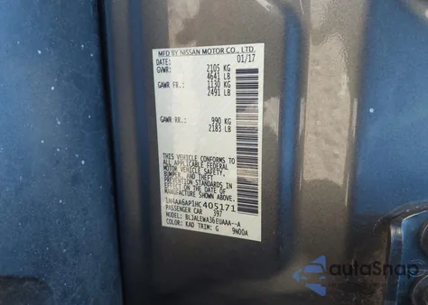 2017 Nissan Maxima 3.5 Sl from USA, damaged, VIN 1N4AA6AP1HC405171